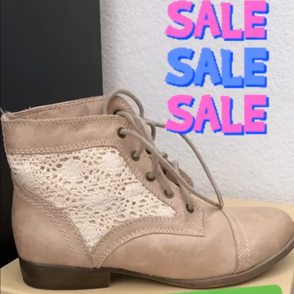 Light tan booties